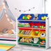 Keezi 12 Plastic Bins Kids Toy Organiser Box Bookshelf Storage Children Rack - Baby & Kids > Kid’s Furniture