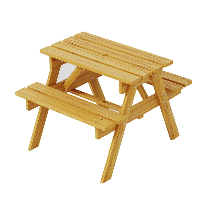 Keezi Kids Outdoor Table and Chairs Picnic Bench Seat Children Wooden Indoor - Baby & Kids > Kid’s Furniture