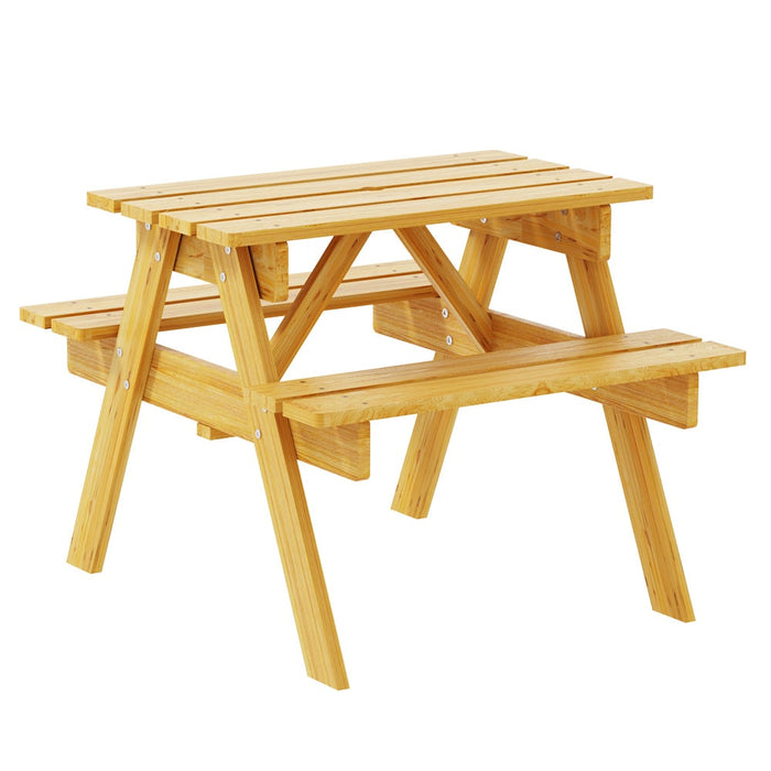 Keezi Kids Outdoor Table and Chairs Picnic Bench Seat Children Wooden Indoor - Baby & Kids > Kid’s Furniture