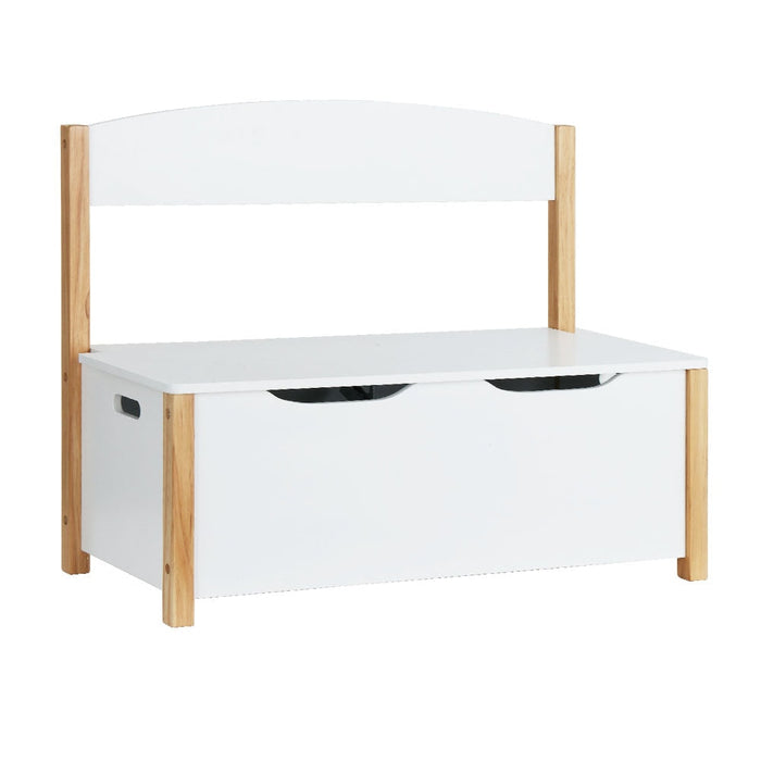 Keezi in White Wooden Storage Box with Kids Bench Seat — All