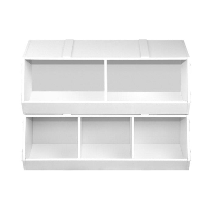 Keezi Kids Toy Box Stackable Bookshelf Storage Organiser Bookcase Shelf - Baby & Kids > Kid’s Furniture