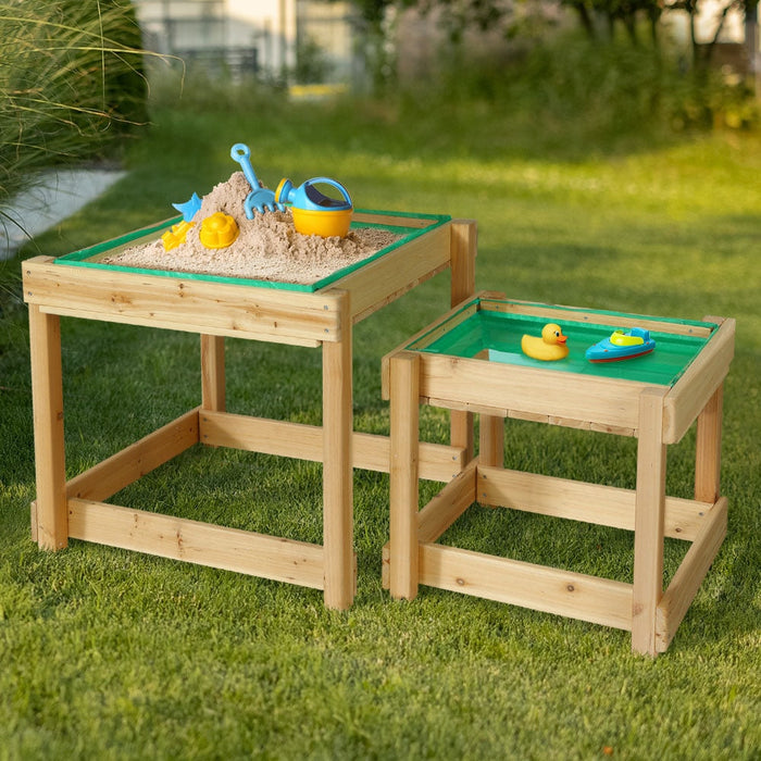 Keezi Wooden Kids Sand and Water Tables with Covers - Baby & Kids > Toys