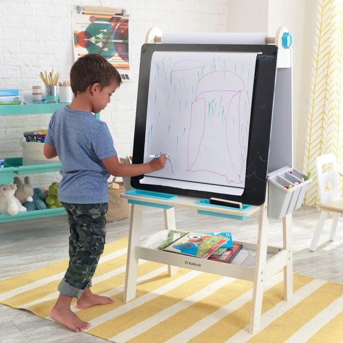 Create N Play Easel - little boy writing on a whiteboard