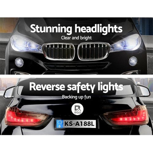 Kids BMW X5 - clear and bright headlights at the front and reverse safety lights on the back