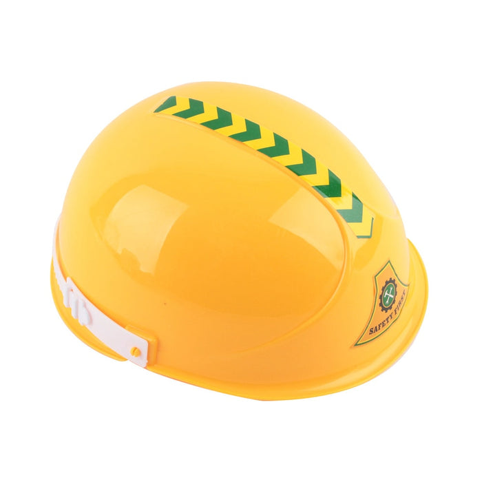 white background with the Yellow Ride On Excavator helmet