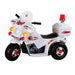 white background with the White Police Motorbike