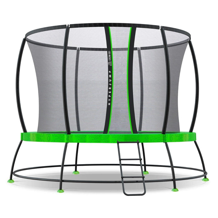10ft HyperJump3 Kids Springless Trampoline with ladder and white background
