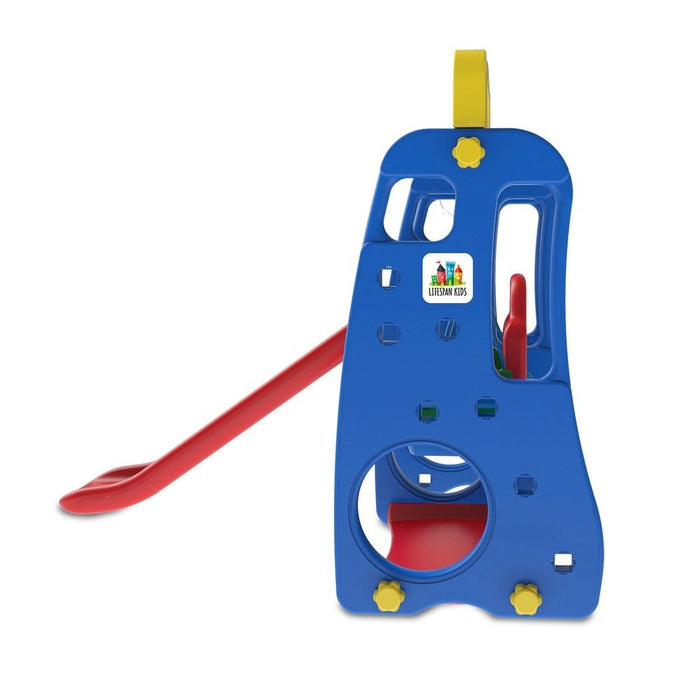 4 in 1 Plastic Swing & Slide - side image showing the wall of the swing