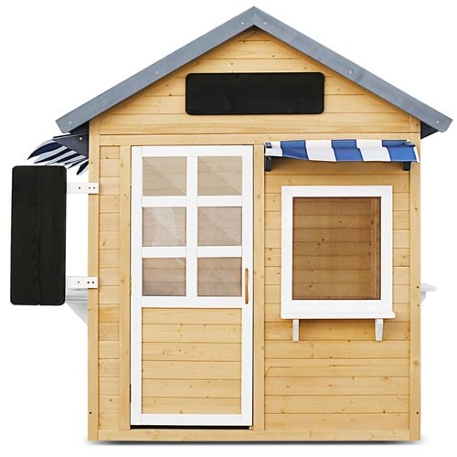 Front view image of Aberdeen Kids Cubby House  showing door and window with white background