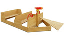 Angle front view image of Admiral Play Boat Sandpit with four seats in white background