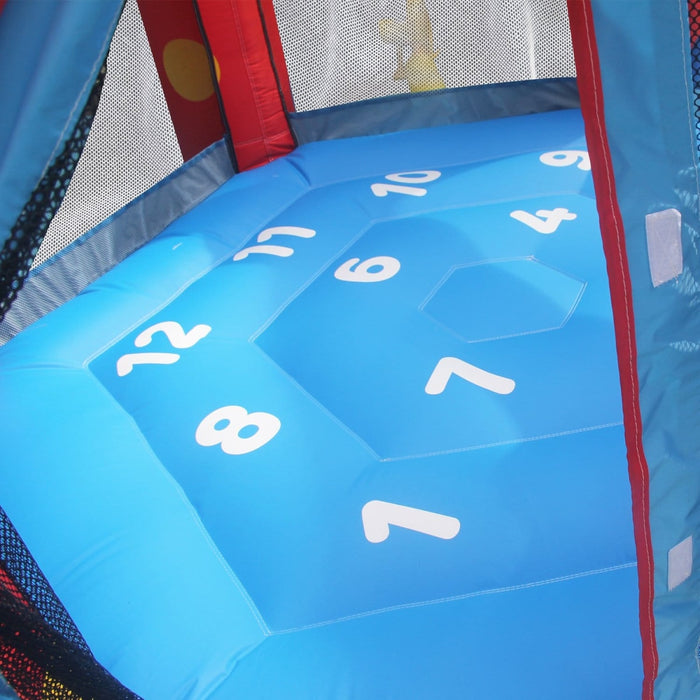 Close up image of number printed landing zone of AirZone 6 Jumping Bouncer inflatable trampoline