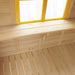 Close up image of the window seat of Archie Cubby House with slide