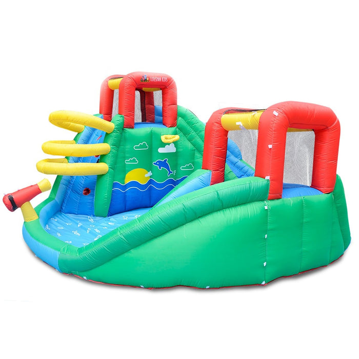 Side view image of Atlantis Inflatable Pool Water Slide in white background