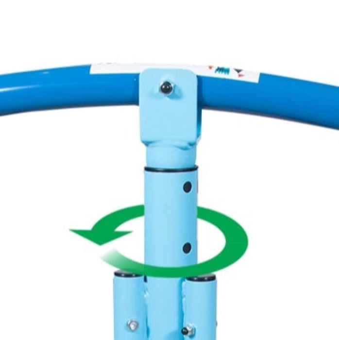 Close up image of the handle bar rotating 360 degrees of Bubble Kids See Saw in white background