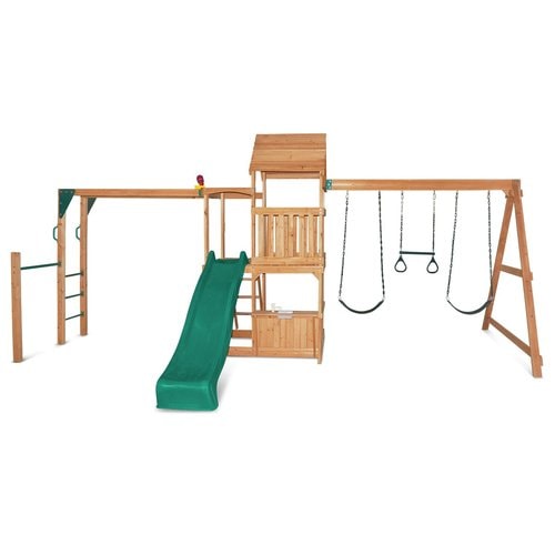 Full front image of Coburg Lake Swing And Play Set in white background