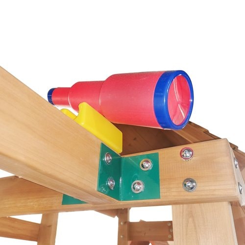 Close up image of telescope of Coburg Lake Swing And Play Set in white background