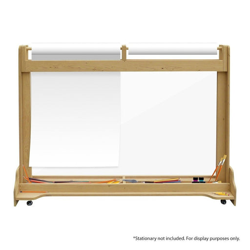 Front view of drawing board on white background