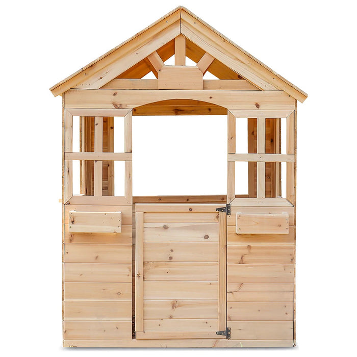 Lifespan Kids Jackson Wooden Cubby House with Doors Windows and Planter Boxes - Cubby House