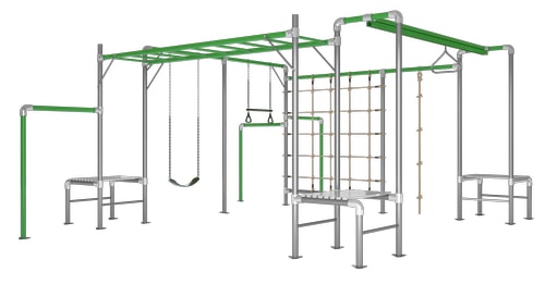 Side View image of the Junior Jungle Madagascar Monkey Bars Set with no background