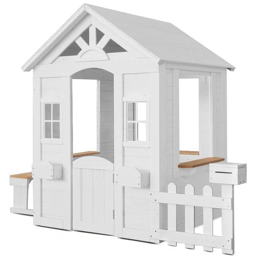 Teddy Cubby House in White full front view