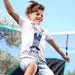 TP 12ft Genius Octagonal Trampoline - boy jumping and enjoying the trampoline