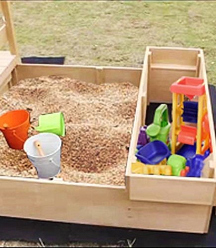 Wrangler Retractable Sandpit with toys and sand