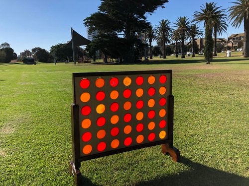 Mega Connect Four Game - outdoor background