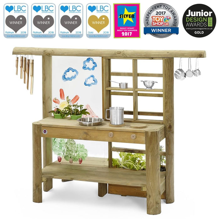 Plum Discovery Mud Pie wooden outdoor kitchen