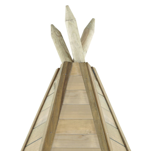 Grand Wooden Teepee - top wooden feature