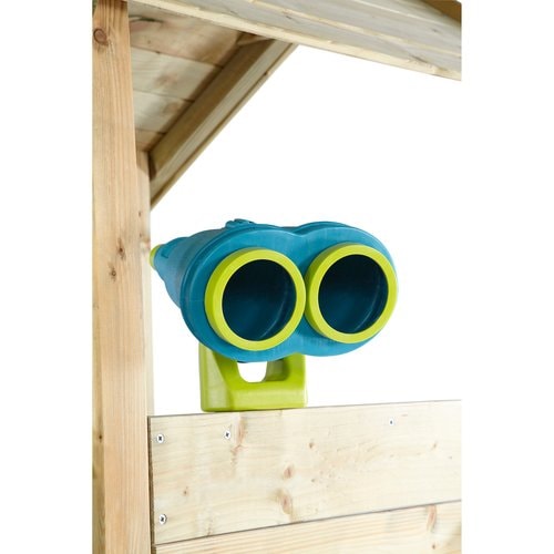 Close up image of Plum Lookout Tower Climbing Centre binoculars in white background