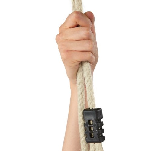 Close up image of the swing rope in white background