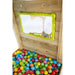 Close up image of the funny face mirror and ball pit of Plum Lookout Tower Climbing Centre
