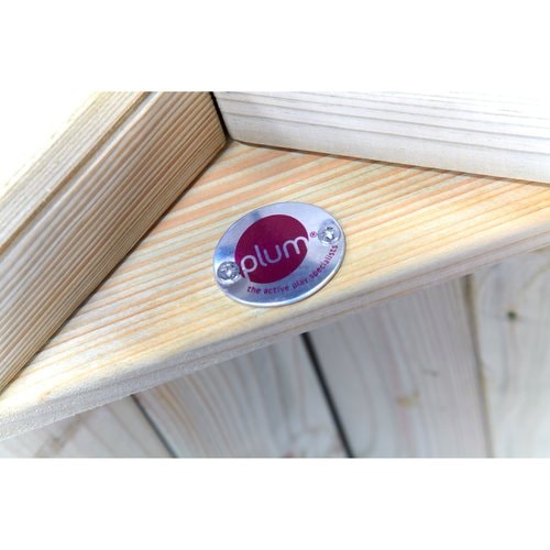 Close up image of the Plum Logo in Plum Lookout Tower Climbing Centre