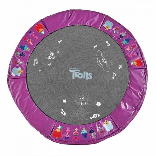 Trolls 4.5ft Junior Trampoline - Bounce activated sound mat with printed Trolls characters