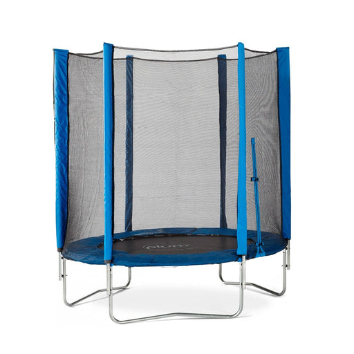 white background with the Junior 6ft Blue Trampoline