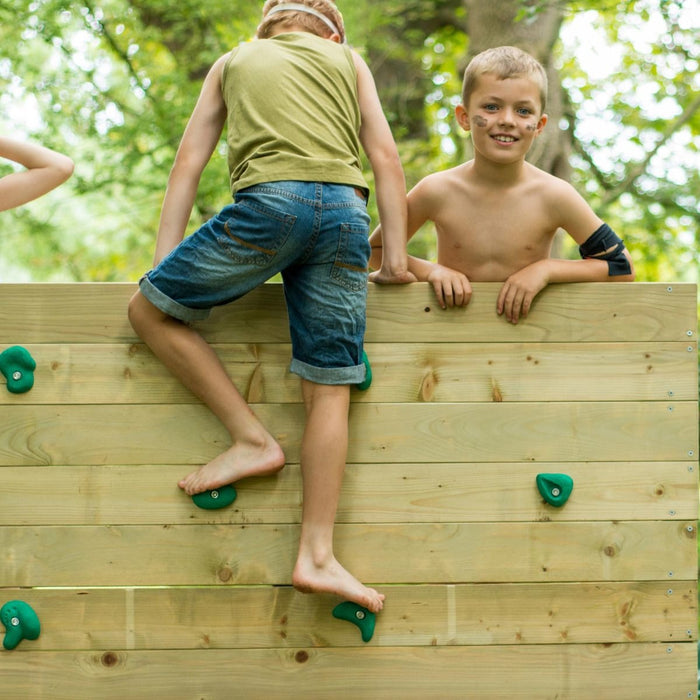 Climbing Cube Play Centre - boys climbing on the rock wall