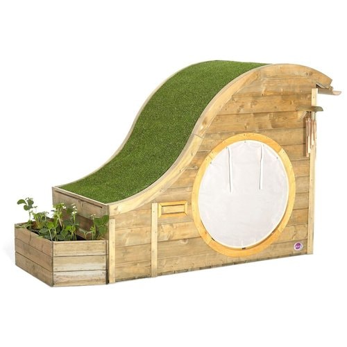Nature Hideaway Cubby House - with grass and closed fabric cover