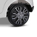 Close up image of the wheel of Range Rover Kids Car in white background