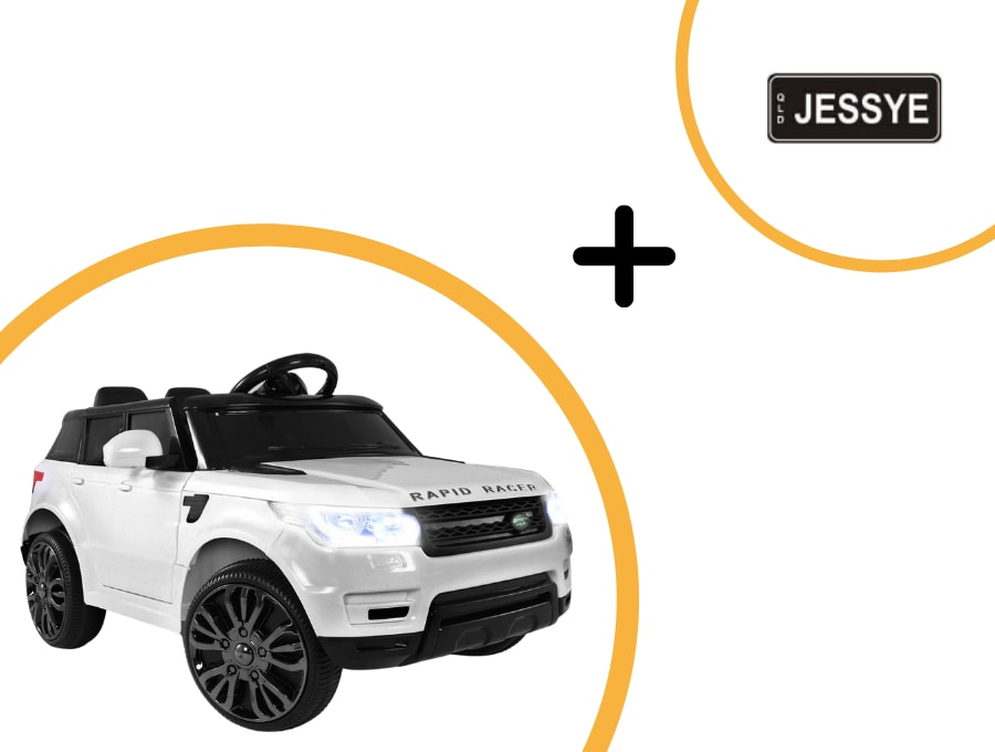 Full image of Range Rover Kids Car with free personalised number plate in white background