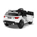 Back view image  of Range Rover Kids Car with opened doors in white background