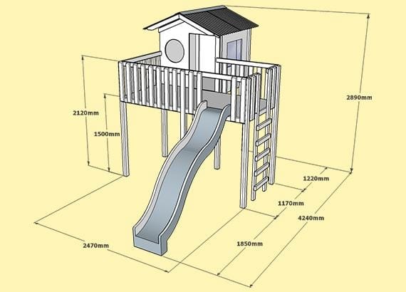 The Adventurer Cubby House - full dimensions