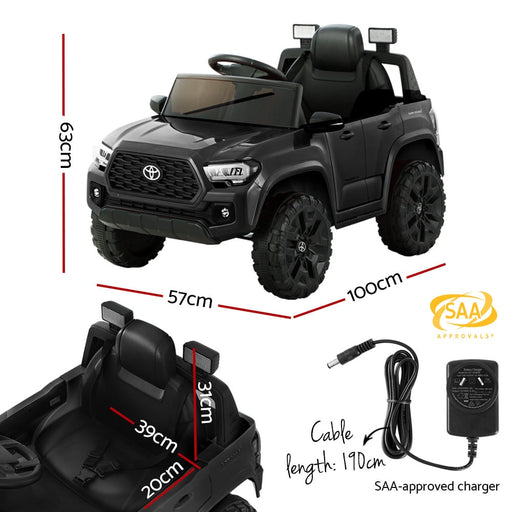 Toyota Ride On Car Kids Electric Toy Cars Tacoma Off Road Jeep 12V Battery Black - Baby & Kids > Ride on Cars Go-karts & Bikes