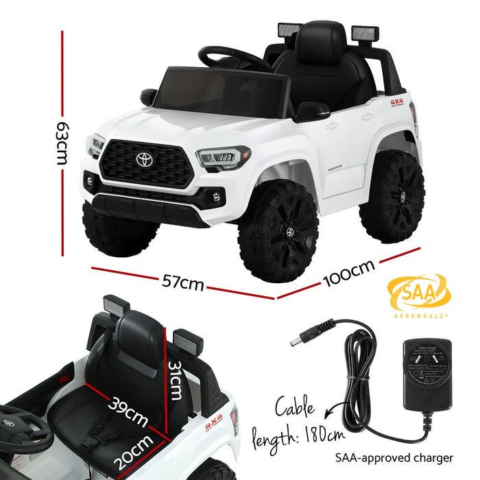 Toyota Ride On Car Kids Electric Toy Cars Tacoma Off Road Jeep 12V Battery White - Baby & Kids > Ride on Cars Go-karts & Bikes